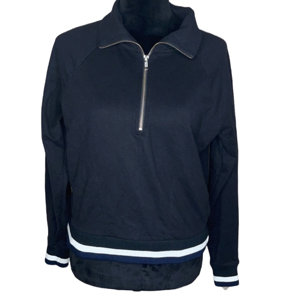 J Crew Half Zip Sport Stripe Jacket size Small